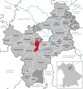 Poziția comunei Hummeltal pe harta districtului Bayreuth