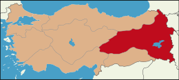 Şərqi Anadolu regionu xəritədə