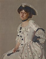 Girl in White with Hat