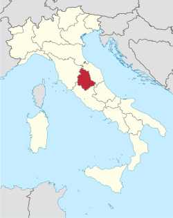 Lokasie van Umbrië