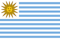 Bandiera dello Stato Oriental (Uruguay) tra il 1828 e il 1830.