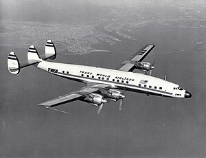 A Trans World Airlines L-1649A Starliner in flight.