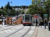 A train at Duboce and Noe station, 2018