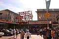 Pike Place Market in Seattle, Washington, looking west on Pike Street from First Avenue