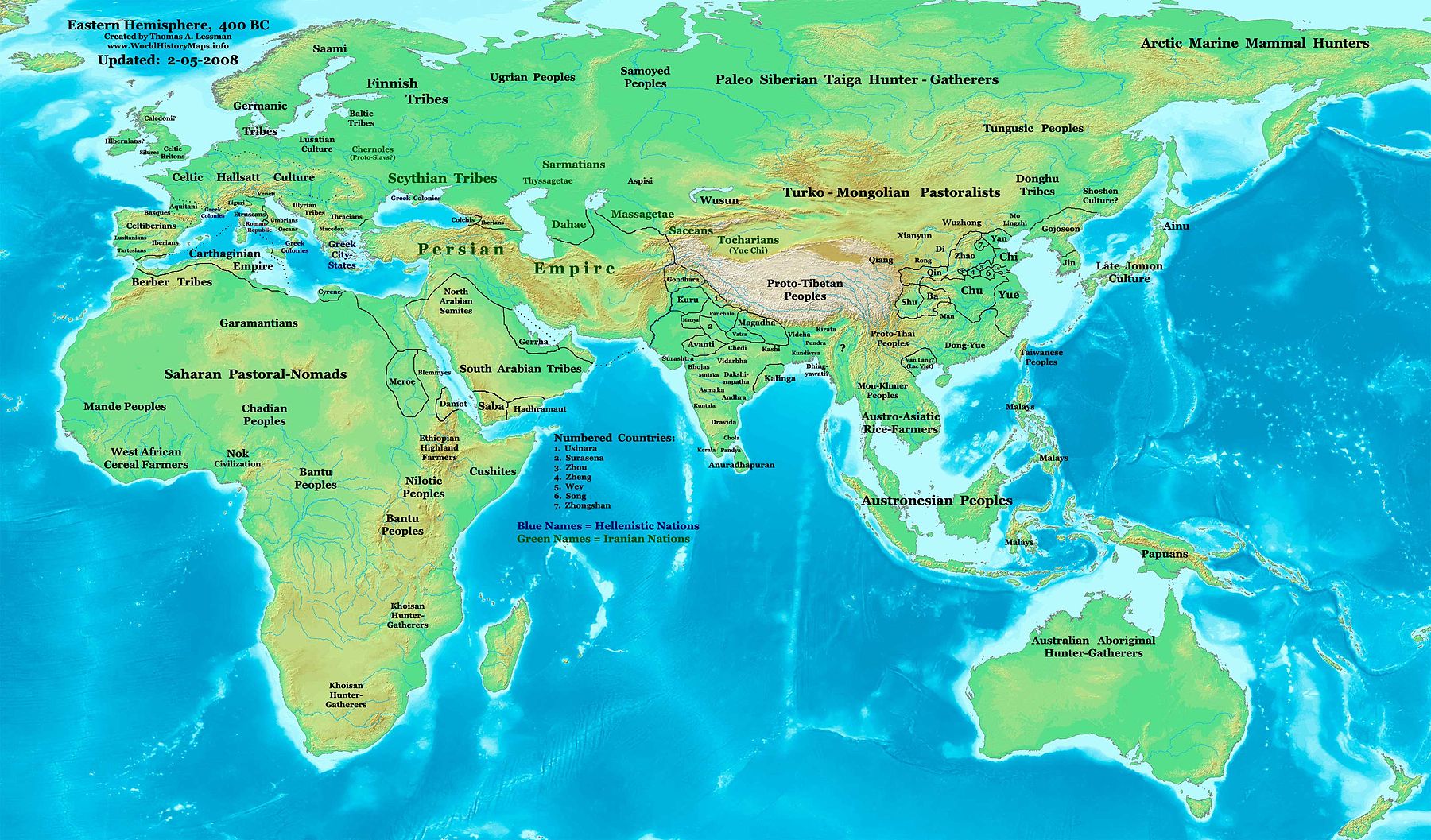 В'єтська держава Ванланг (Van Lang) і китайсько-в'єтська держава В'єт (Yue) близько 400 р. до н. е.