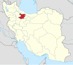 Location of Qazvin within Iran