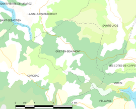 Mapa obce Quet-en-Beaumont