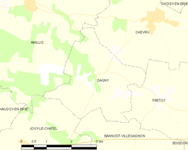 Mapa obce Dagny
