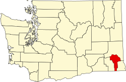 Karte von Garfield County innerhalb von Washington