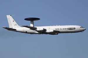 A NATO E-3 Sentry, the aircraft type used for monitoring in Operation Sky Monitor