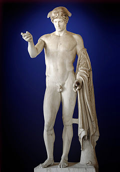 Hermes, deus dos Intercâmbios e Mudanças, das Fronteiras e Caminhos, da Prudência, da Fertilidade e da Eloquência, Mensageiro, Psicopompo e o perfeito Hermeneuta. Hermes Ludovisi, atribuído a Fídias. Museu Nacional Romano, Roma.