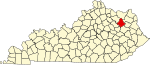 State map highlighting Rowan County