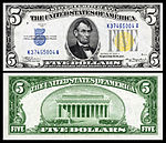 $5 (Fr.2307) آبراهام لینکلن