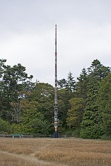 "The Story Pole", a totem pole erected in 1956, which was the tallest freestanding totem pole in the world.