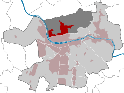 Lage des Stadtteils Handschuhsheim in Heidelberg