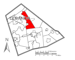 Location in Lebanon County, Pennsylvania