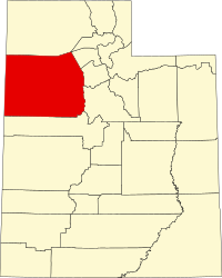Locatie van Tooele County in Utah