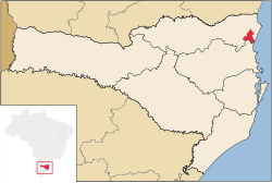 Localização de Araquari em Santa Catarina