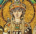 L'imperatrice Teodora in un particolare dei mosaici della Basilica di San Vitale a Ravenna.