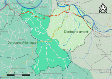 Carte en couleur présentant le(s) SAGE couvrant le territoire communal