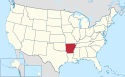 Location map of Arkansas.