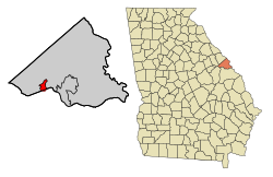 Location in Richmond County and the state of Georgia