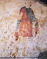 Fresco from the Tomb of Judgment showing religious imagery of the afterlife (Hermes Psychopompos)