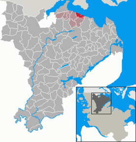 Poziția Westerholz pe harta districtului Schleswig-Flensburg