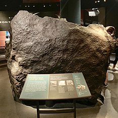 Die "Ahnighito"-fragment in die Amerikaanse Natuurhistoriese Museum.