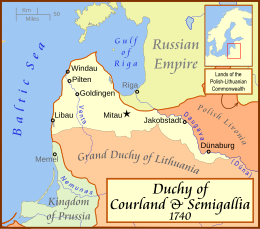 Ducato di Curlandia e Semigallia - Localizzazione