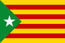 Estelada verda (verde) usada por sectores ecologistas