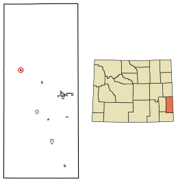 Location of Fort Laramie in Goshen County, Wyoming.