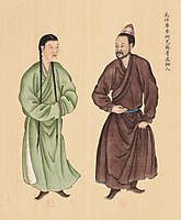 Uyghur commoners from Wushi, Kucha and Aksu. Huang Qing Zhigong Tu, 1769.[206]