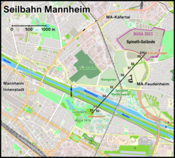 BUGA 2023-Gelände mit Seilbahnverbindung