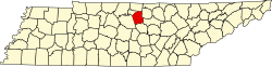 Karte von Smith County innerhalb von Tennessee