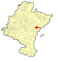 Localização do município de Liédena em Navarra