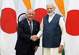 Ryuko Hira with Prime Minister of India - Narendra Modi in July 2023