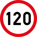 Speed limit of 120 km/h