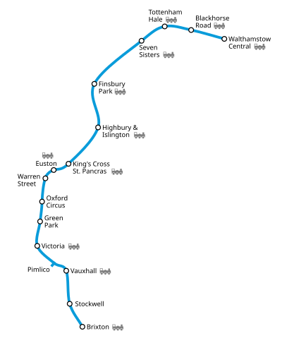 Mapa geogràfic de Victoria Line