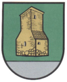 Der Ochsenturm, ein früherer Kirchturm, im Wappen von Imsum