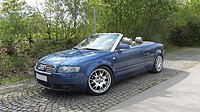 Audi A4 Cabriolet in Caribicblau Perleffekt mit Perlnappa Leder Hellgrau