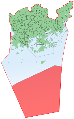 Kaupungin kartta, jossa Aluemeri (Helsinki) korostettuna. Helsingin kaupunginosat