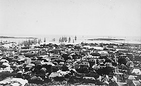 En haut à droite, Île aux Tonneliers vers 1880.