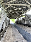 Inside of the Harshaville Covered Bridge