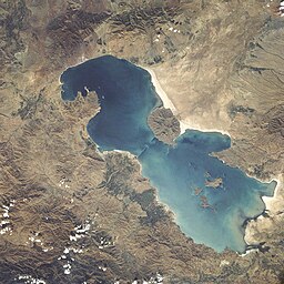 Satellitbild över Urmiasjön 1984