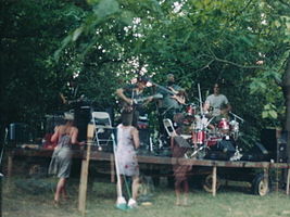 North Mississippi Allstars in a wedding reception performance in Gunnison, Mississippi, 1999.