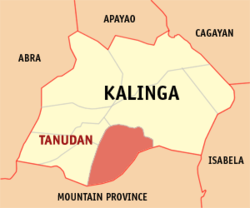 Map of Kalinga with Tanudan highlighted