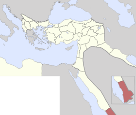 Yemen Vilayeti harita üzerinde