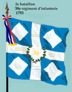 Drapeau du 2e bataillon du 38e régiment d'infanterie de ligne de 1793 à 1794