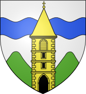 Clocher-porche dans le blason de Soppe-le-Haut